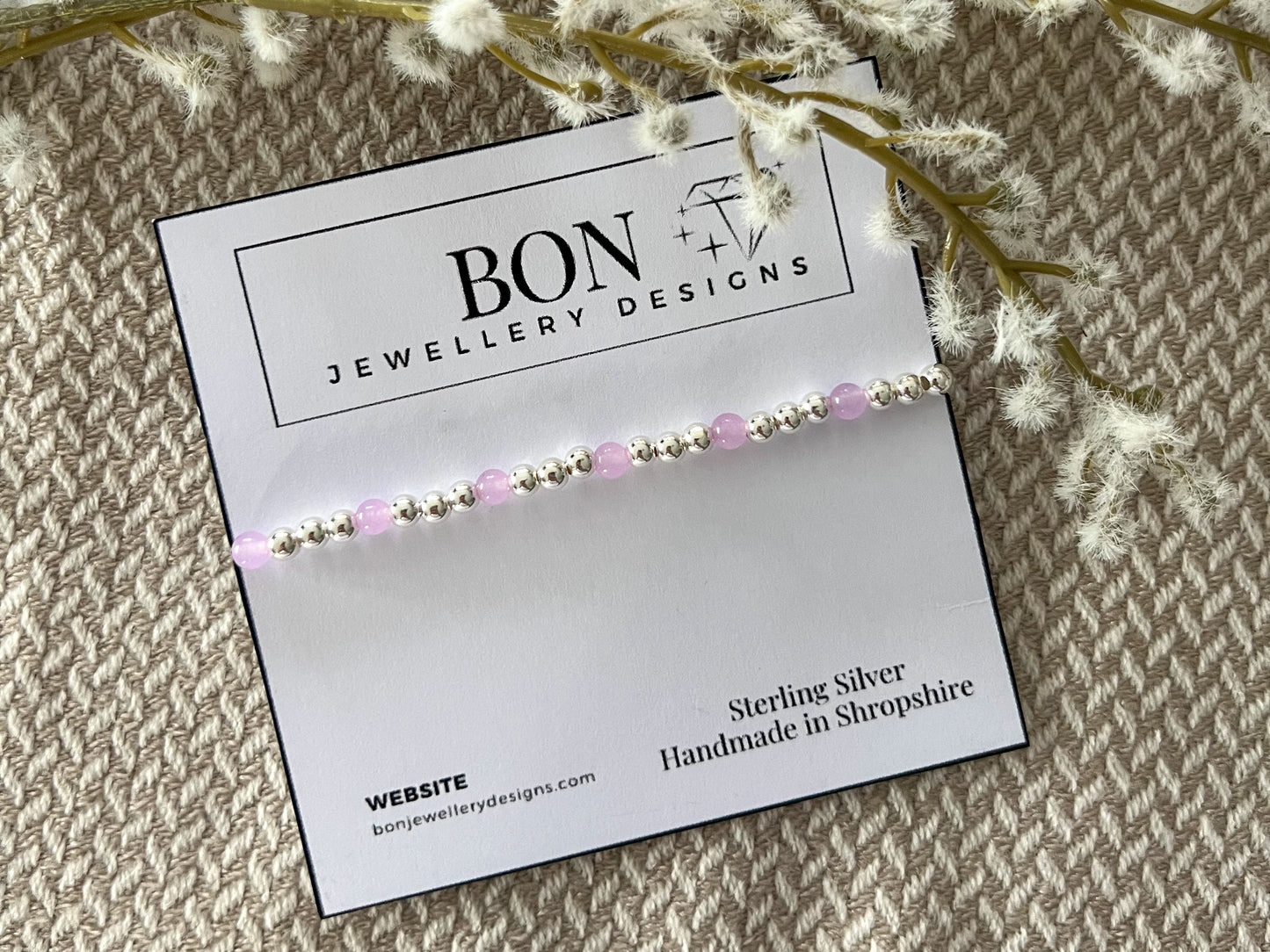 Lilac Beaded Bracelet