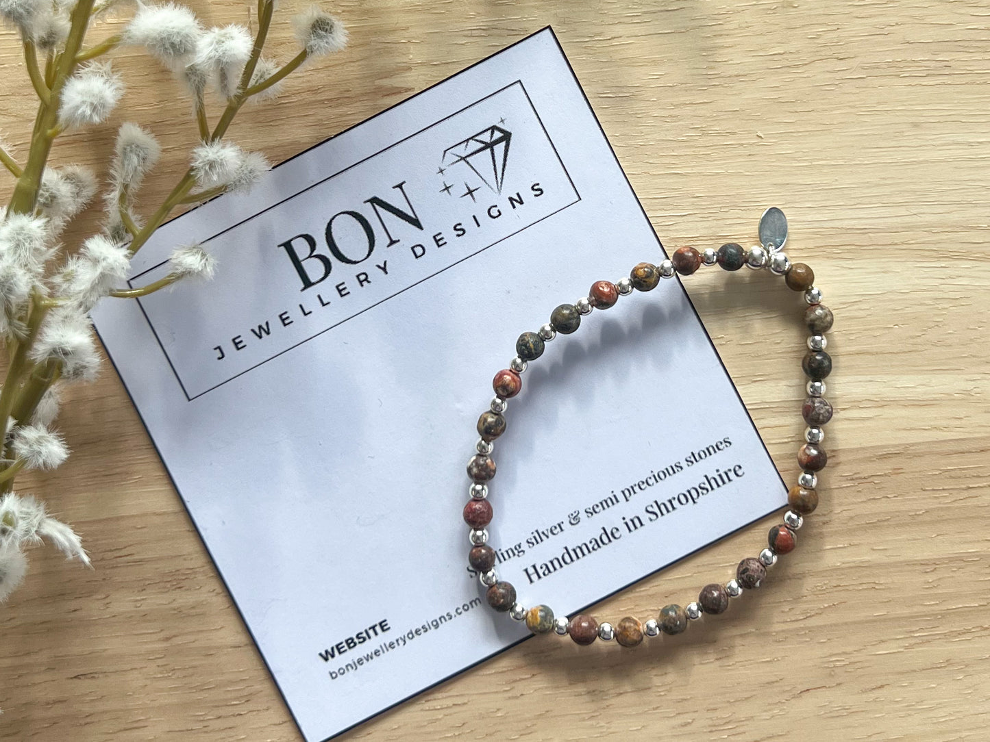 Leopardskin Beaded Bracelet