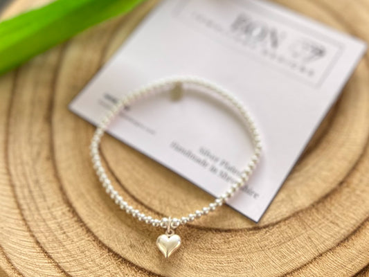Chunky Heart Silver Plated