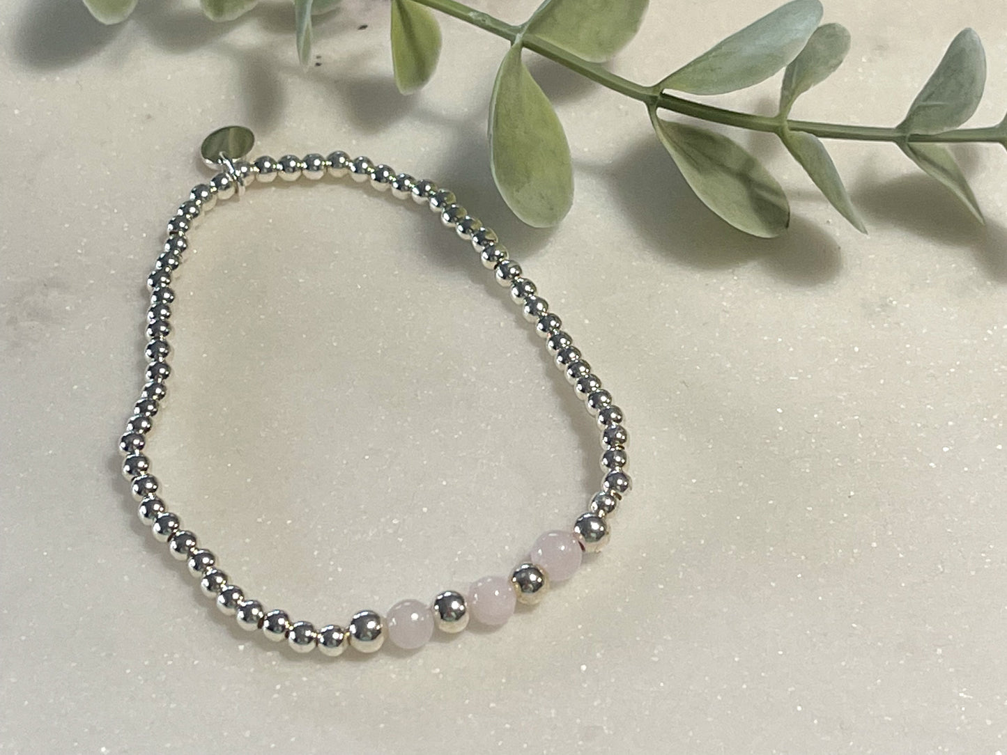 Small Rose Quartz Bead Bracelet