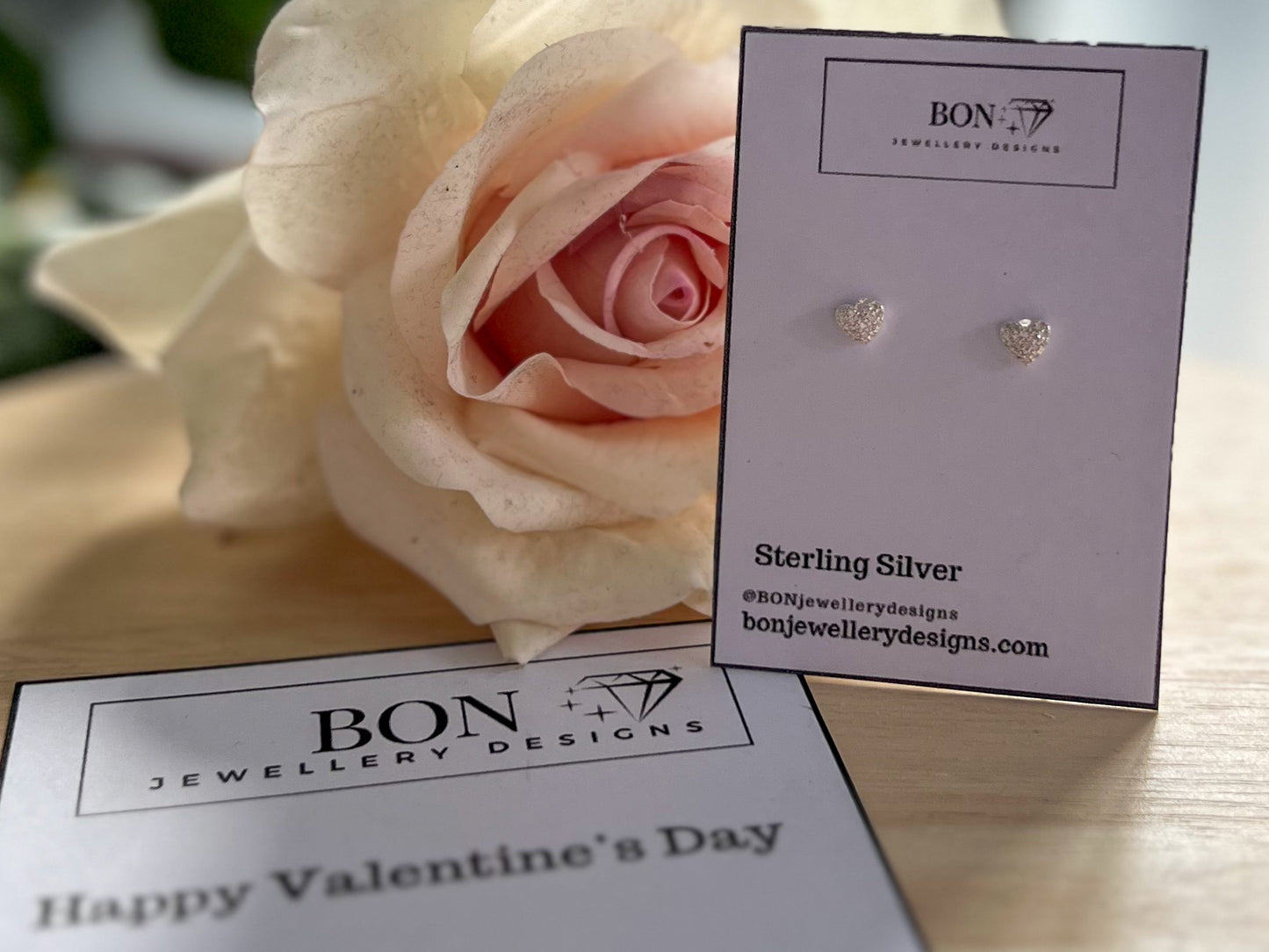 Diamanté Heart Earrings