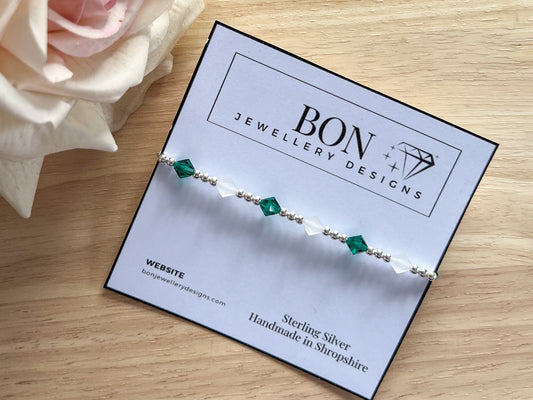 Preciosa Green & White Crystal Bracelet